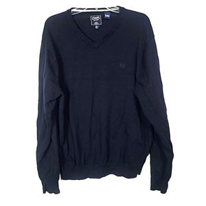 Chaps Navy Blue V-Neck Knit Cashmere Long Sleeve Pullover Sweater Men's‎ Size XL